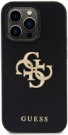 Guess Perforated 4G Glitter Metal Logo iPhone 14 Pro Max fekete PU hátlap tok - Telefon tok