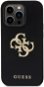 Guess PU Perforated 4G Glitter Metal Logo Zadný Kryt na iPhone 14 Pro Max Black - Kryt na mobil