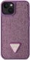 Guess Rhinestones Triangle Metal Logo Kryt na iPhone 13 Purple - Kryt na mobil