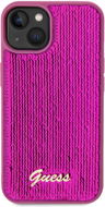 Guess Sequin Script Logo Back Cover für iPhone 13 Magenta - Handyhülle