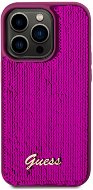 Guess Sequin Script Logo Zadní Kryt pro iPhone 14 Pro Max Magenta - Phone Cover