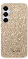 Guess PC/TPU Glitter Flakes Metal Logo Zadní Kryt pro Samsung Galaxy S24 Gold - Phone Cover