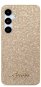 Guess PC/TPU Glitter Flakes Metal Logo Zadní Kryt pro Samsung Galaxy S24 Gold - Phone Cover