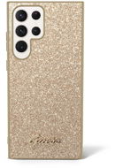 Guess PC/TPU Glitter Flakes Metal Logo Zadný Kryt na Samsung Galaxy S24 Ultra Gold - Kryt na mobil