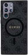 Guess PU Leather 4G Colored Ring MagSafe Backcover für das Samsung Galaxy S24 Ultra Black - Handyhülle