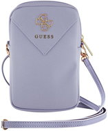Guess PU Grained 4G Metal Logo Taška na Telefon se Zipem Purple - Phone Case