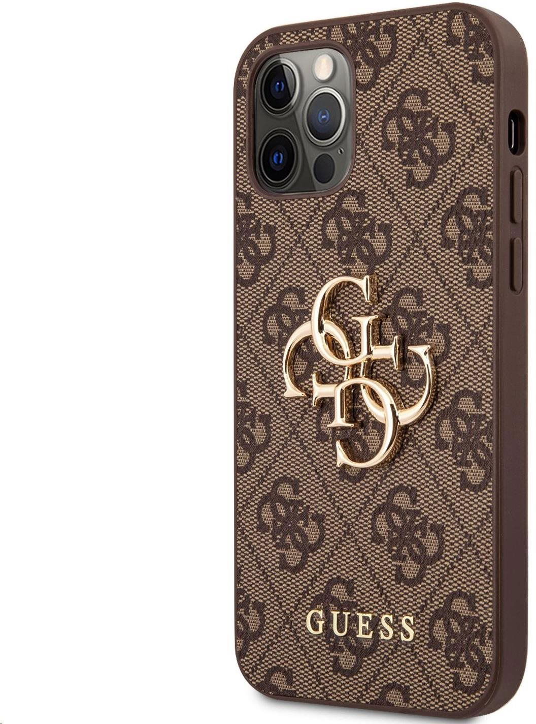 Guess PU 4G Metal Logo Back Cover for Apple iPhone 12 12 Pro