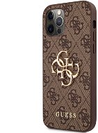 Guess PU 4G Metal Logo Back Cover for Apple iPhone 12/12 Pro, Brown - Phone Cover