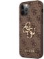 Guess PU 4G Metal Logo Back Cover for Apple iPhone 12/12 Pro, Brown - Phone Cover