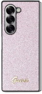 Guess PC/TPU Glitter Flakes Metal Logo Back Cover for Samsung Galaxy Z Fold6 Pink - Phone Cover