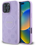 Guess Saffiano Peony Stamp MagSafe Back Cover for iPhone 16 Pro Max Purple - Phone Cover