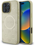 Guess Saffiano Peony Stamp MagSafe Back Cover for iPhone 16 Pro Max Gold - Phone Cover
