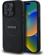 Guess Saffiano Peony Stamp MagSafe Back Cover for iPhone 16 Pro Black - Phone Cover