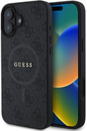Guess PU Leather 4G Colored Ring MagSafe Back Cover for iPhone 16 Plus Black - Phone Cover