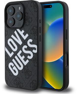 Guess PU Leather 4G Big Love Logo MagSafe Back Cover for iPhone 16 Pro Black - Phone Cover