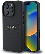 Guess PU Grained Classic Logo MagSafe Back Cover for iPhone 16 Pro Max Black - Phone Cover