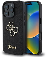 Guess PU Fixed Glitter 4G Metal Logo Back Cover for iPhone 16 Pro Max Black - Phone Cover