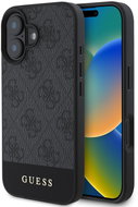 Guess PU 4G Stripe Back Cover for iPhone 16 Grey - Phone Cover