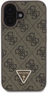 Guess PU 4G Strass Triangle Metal Logo Back Cover for iPhone 16 Brown - Phone Cover