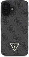 Guess PU 4G Strass Triangle Metal Logo Back Cover + Crossbody Strap for iPhone 16 Black - Phone Cover