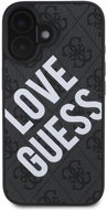 Guess PU Leather 4G Big Love Logo MagSafe Back Cover for iPhone 16 Black - Phone Cover