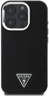 Guess PU Grained Triangle Logo Back Cover for iPhone 16 Pro Black - Phone Cover