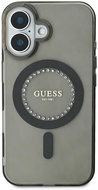 Guess IML Rhinestones Ring MagSafe Back Cover for iPhone 16 Black - Phone Cover