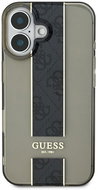 Guess IML Middle 4G Stripe Back Cover for iPhone 16 Black - Phone Cover