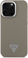 Guess PU Grained Triangle Logo Back Cover for iPhone 16 Pro Brown - Phone Cover