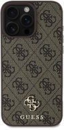 Guess PU 4G Small Metal Logo MagSafe Back Cover for iPhone 16 Pro Max Brown - Phone Cover