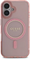 Guess IML Glitter Ring MagSafe Back Cover for iPhone 16 Pink - Phone Cover