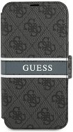 Guess PU 4G Printed Stripe Book Case for Apple iPhone 13 Pro Max Grey - Phone Case