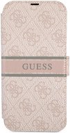 Guess PU 4G Printed Stripe Book Case for Apple iPhone 13 Pro Pink - Phone Case