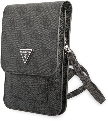 Guess PU 4G Triangle Logo Phone Bag Black - Phone Case - Main image