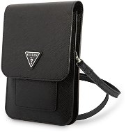 Guess PU Saffiano Triangle Logo Phone Bag Black tok - Mobiltelefon tok