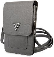 Guess PU Saffiano Triangle Logo Phone Bag Grey - Phone Case