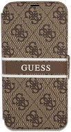 Guess PU 4G Printed Stripe Book Case for Apple iPhone 13 Pro Max Brown - Phone Case