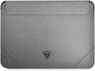Guess Saffiano Triangle Metal Logo Computer Sleeve 16" Silver - Laptop-Hülle