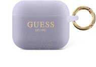 Guess Glitter Printed Logo Silicone Case for Apple Airpods 3, Violet - Headphone Case