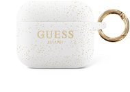 Guess Glitter Printed Logo Silicone Case for Apple Airpods 3 White - Headphone Case