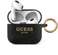 Guess Glitter nyomtatott logó szilikon tok Apple Airpods 3 Fekete készülékhez - Fülhallgató tok