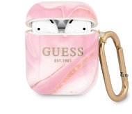 Guess TPU Shiny Marble Case for Apple Airpods 1/2, Pink - Headphone Case