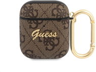 Guess 4G Script PC/PU Tasche für Apple Airpods 1/2 braun - Kopfhörer-Hülle