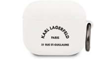 Karl Lagerfeld Rue St Guillaume Silicone Case for Apple Airpods 3, White - Headphone Case