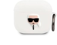 Karl Lagerfeld Karl Head Silicone Case for Apple Airpods 3, White - Headphone Case