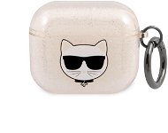 Karl Lagerfeld TPU Glitter Choupette Head Hülle für Apple Airpods 3 gold - Kopfhörer-Hülle