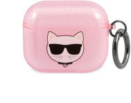 Karl Lagerfeld TPU Glitter Choupette Head Case for Apple Airpods 3 Pink - Headphone Case