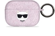 Karl Lagerfeld TPU Glitter Choupette Head Puzdro pre Apple Airpods Pro Pink - Puzdro na slúchadlá