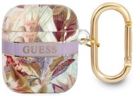 Guess TPU Flower Print Case for Apple Airpods 1/2 Purple - Headphone Case