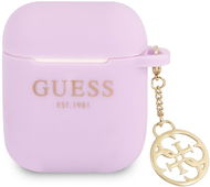 Guess 4G Charms Silikónové Puzdro na Apple Airpods 1/2 Purple - Puzdro na slúchadlá